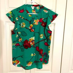 Floral J Crew Top, Size 12 , EUC